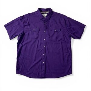Poncho “The Billy Bob” Purple Nylon Performance Western Shirt Size XL #253